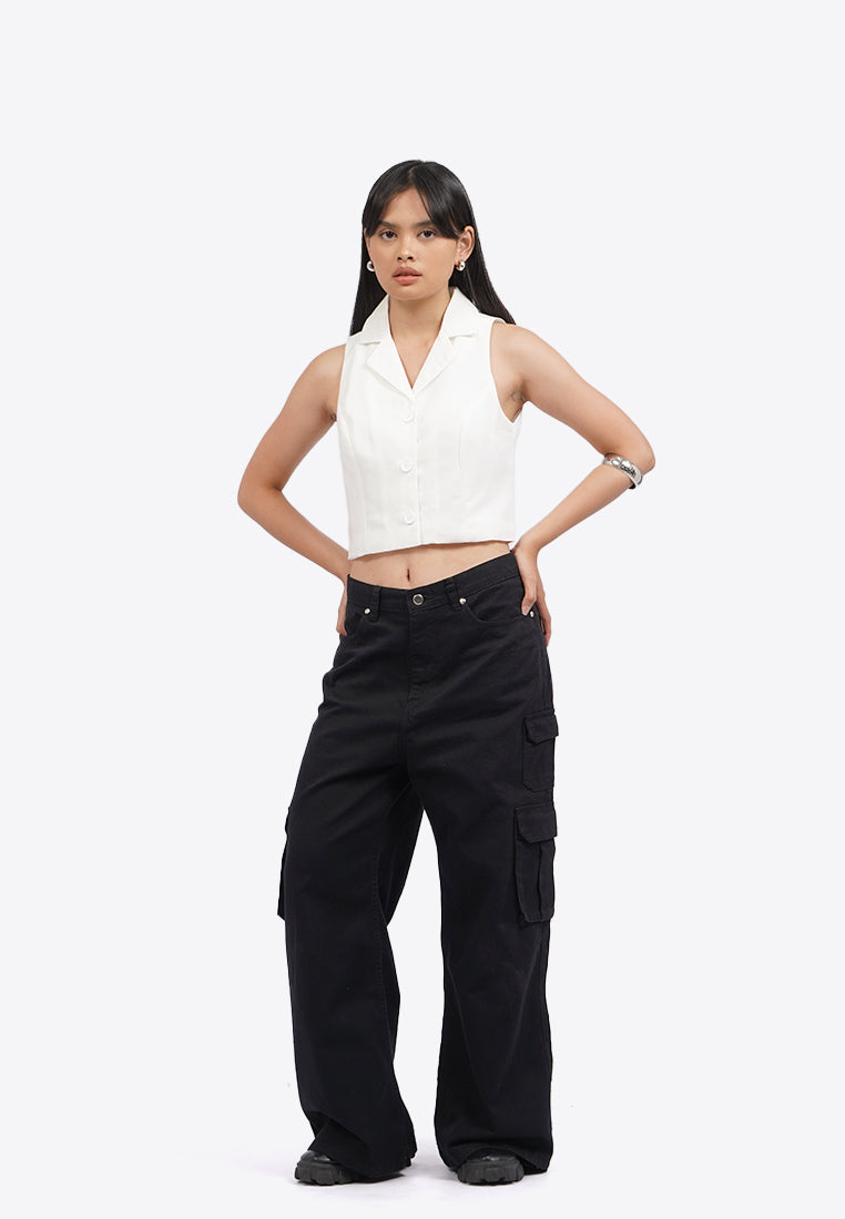 Cropped Halter Vest
