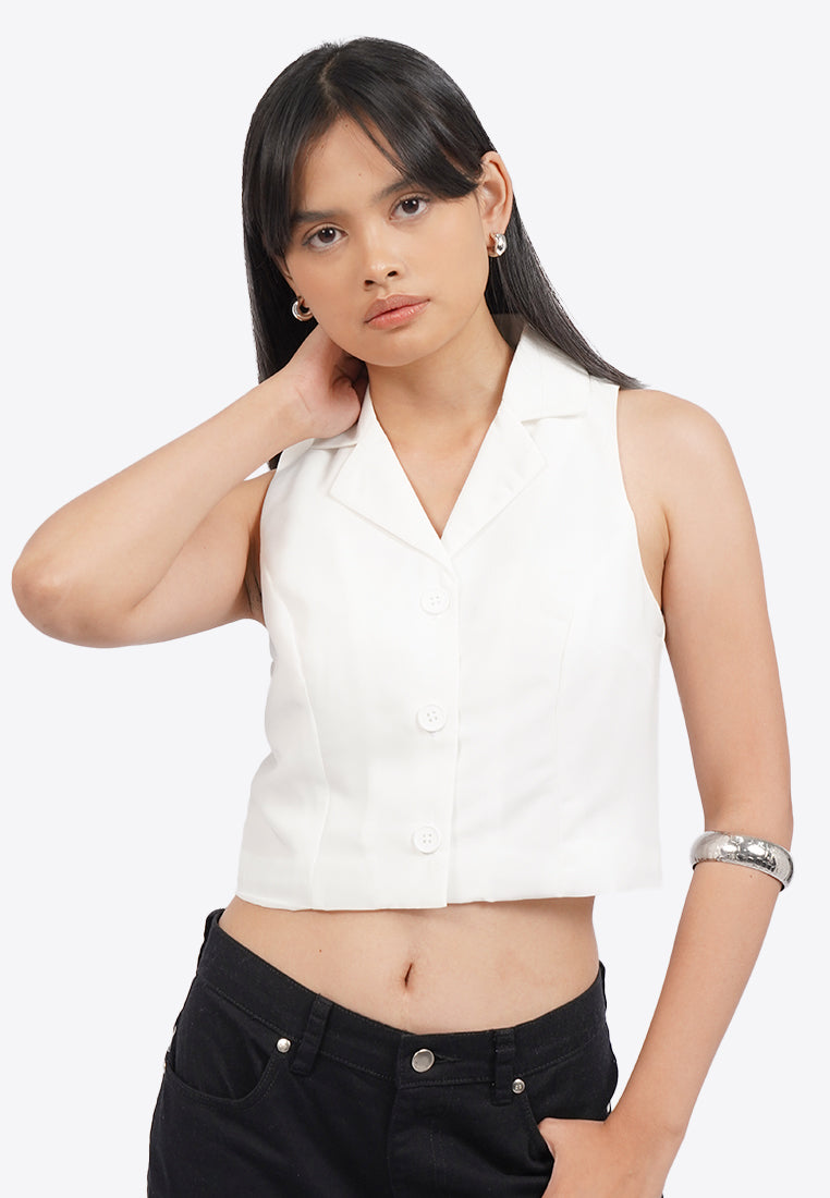 Cropped Halter Vest