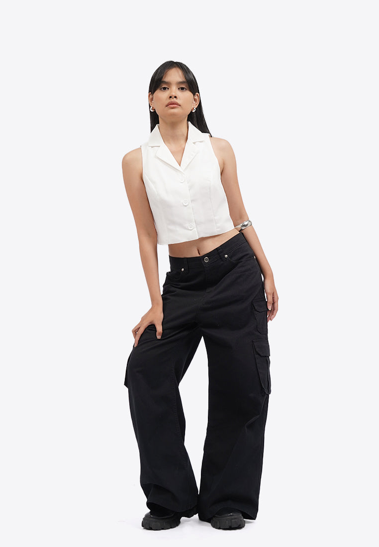 Cropped Halter Vest