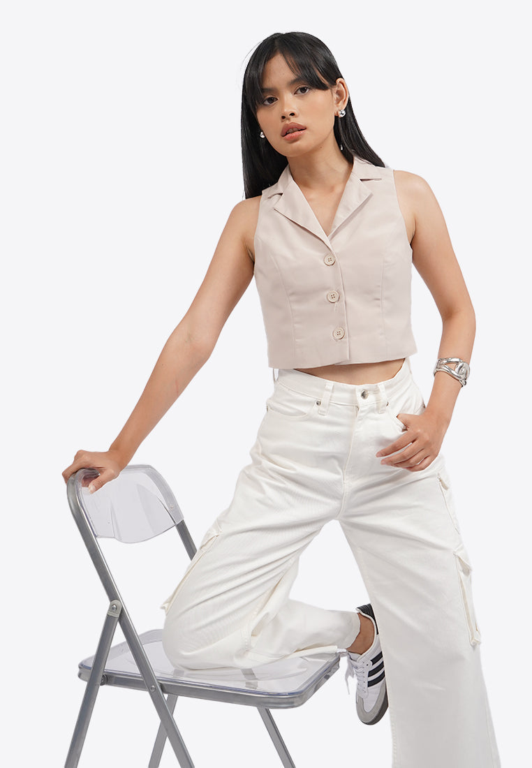 Cropped Halter Vest