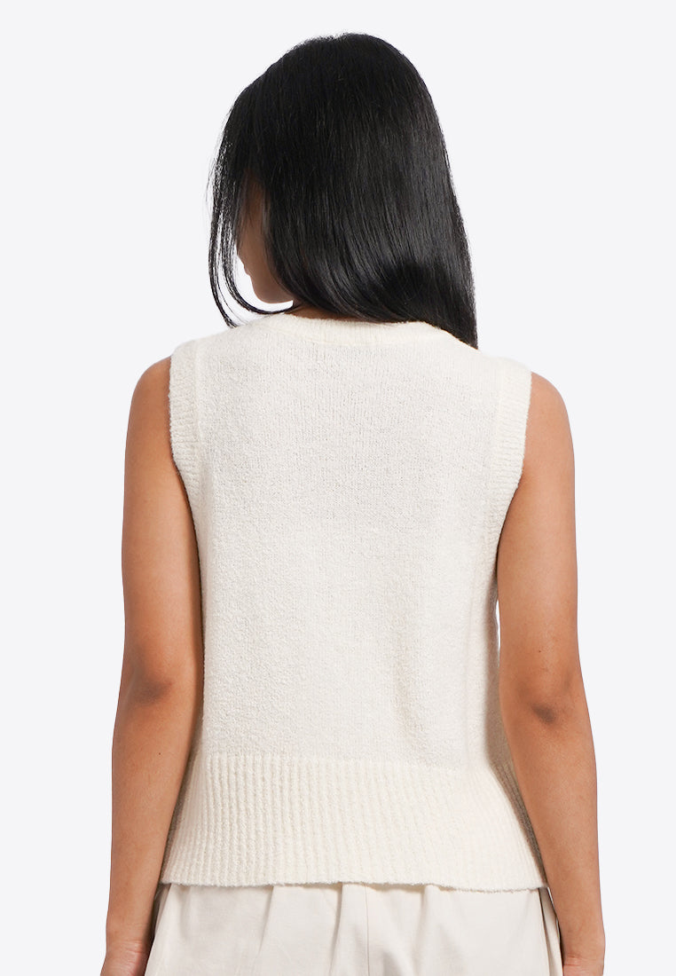 Tied Details Sleeveless Knit Top