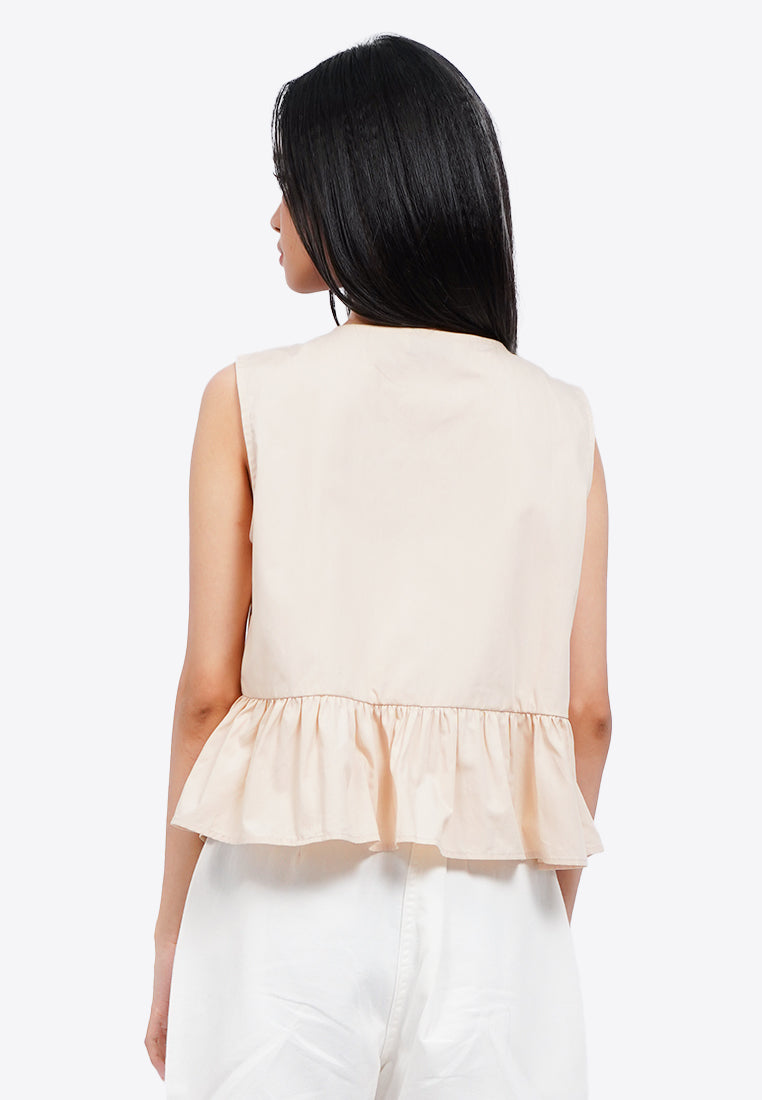 Tied Front V-Neck Vest