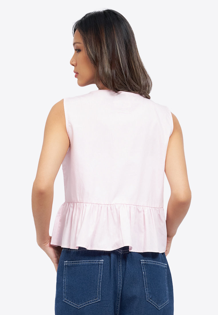 Tied Front V-Neck Vest