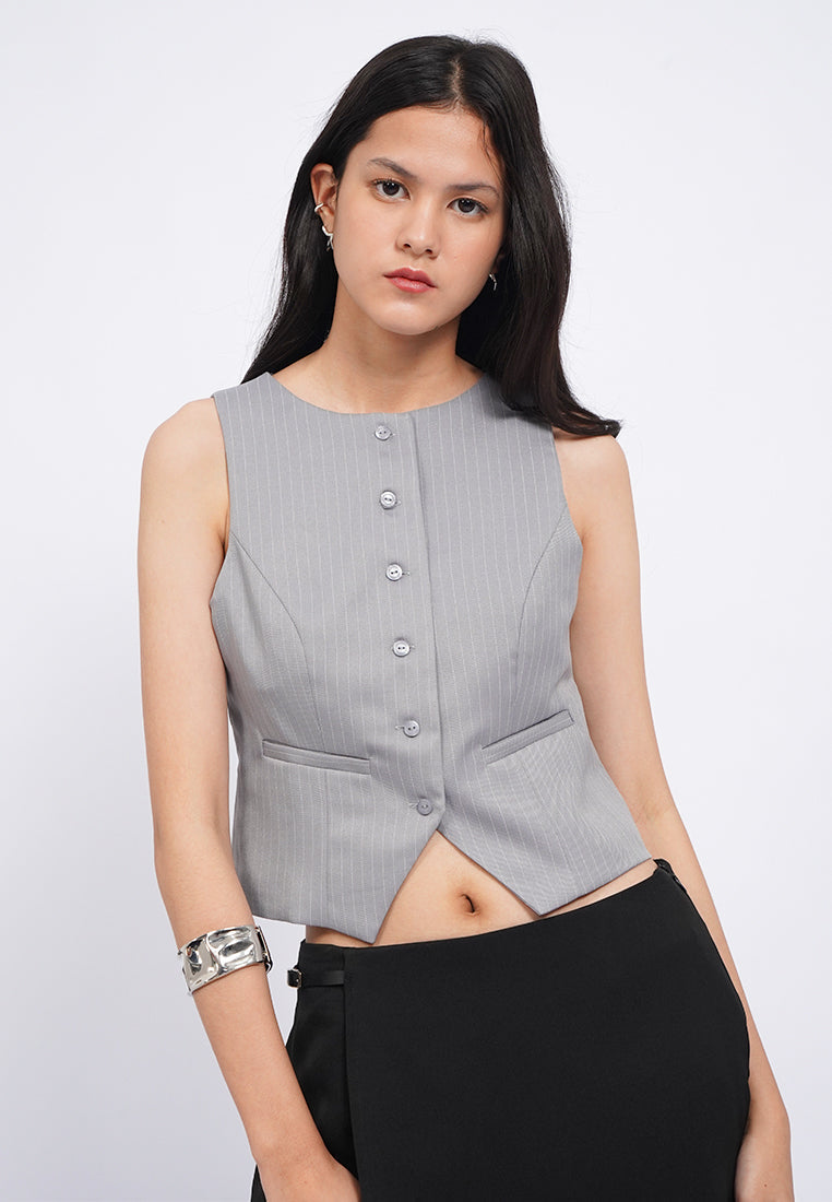 Round Neck Fitted Vest