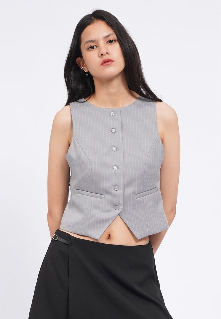 Round Neck Fitted Vest