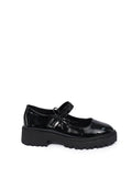 Black Chunky Loafers with Strap