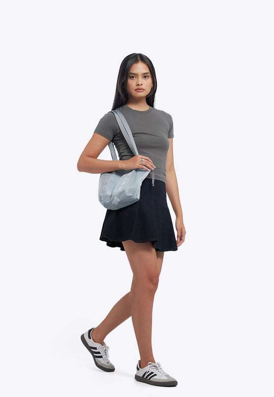 Grey Net Tote Bag