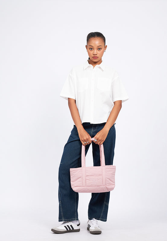 Dusty Pink Puffy Tote Bag