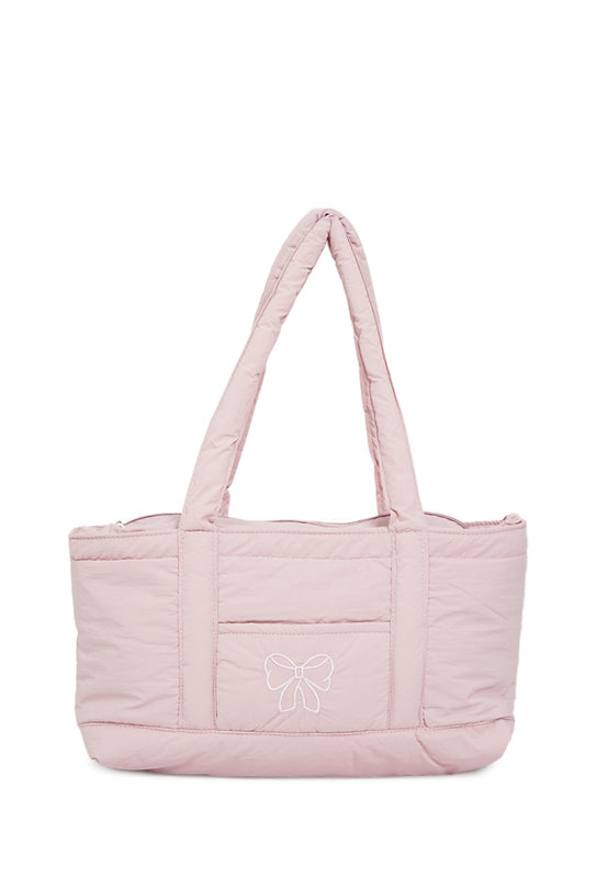 Dusty Pink Puffy Tote Bag