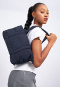 Navy Puffy Tote Bag