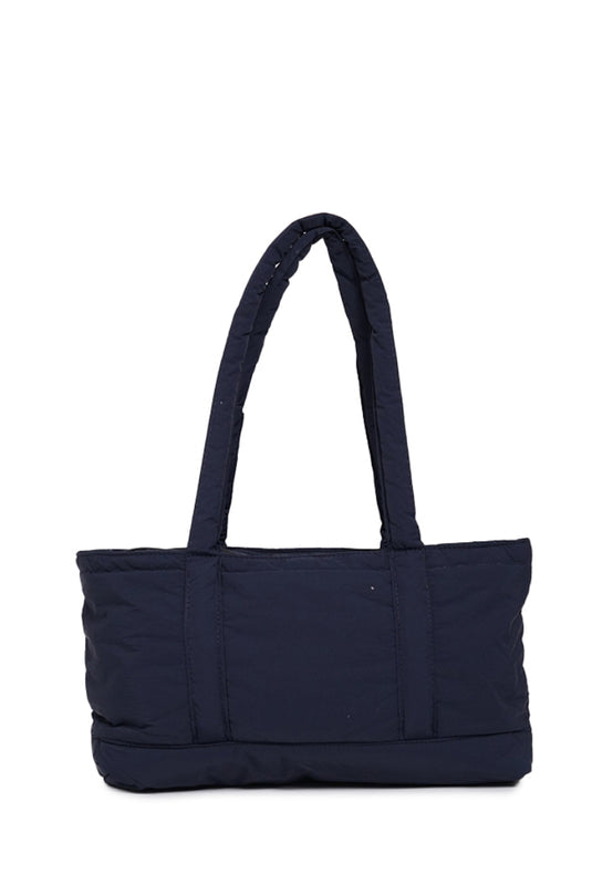 Navy Puffy Tote Bag