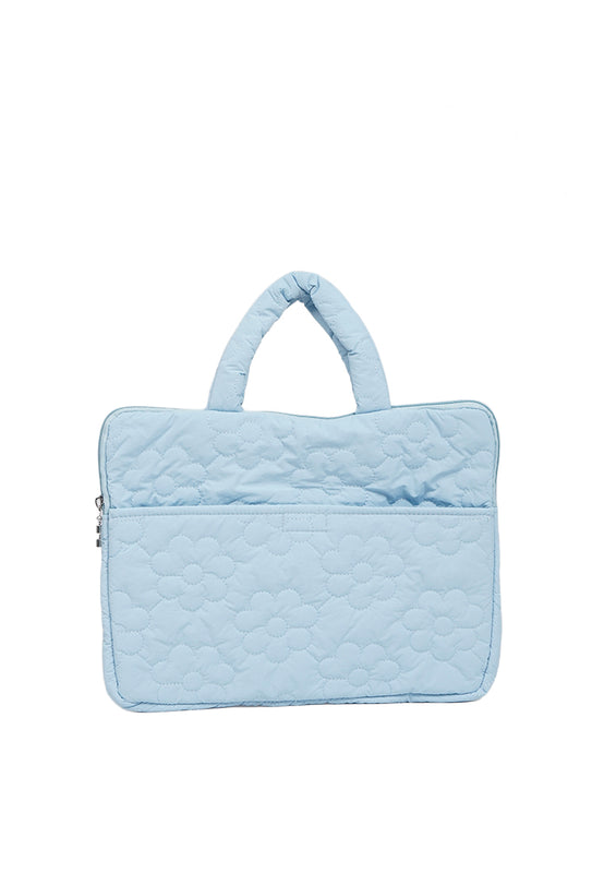 Lt Blue Quilted Laptop Sleeve