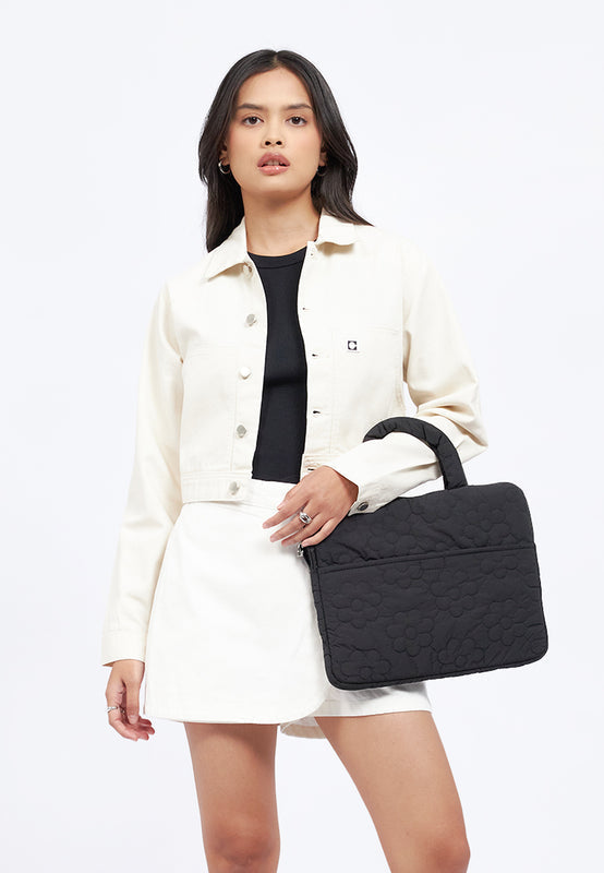 Black Quilted Laptop Sleeve