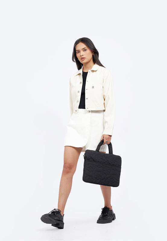 Black Quilted Laptop Sleeve