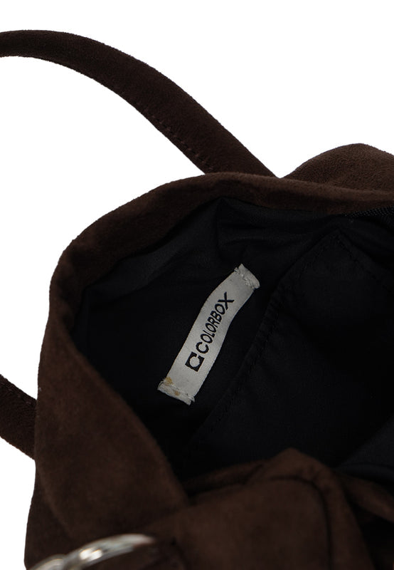 Dark Brown Suede Sling Bag