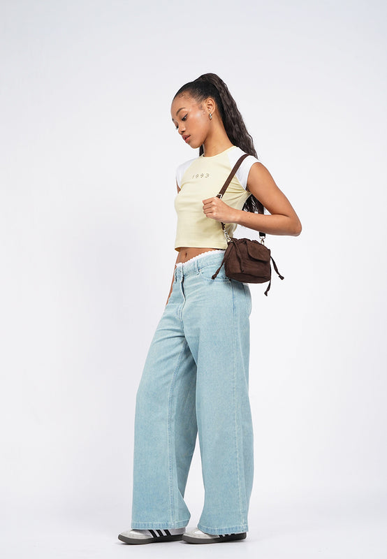 Dark Brown Drawstring Sling Bag
