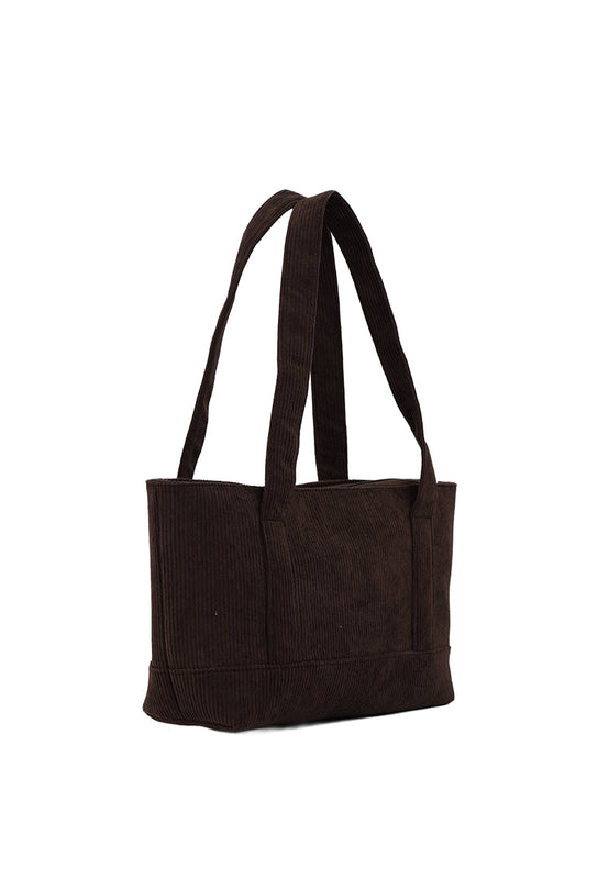 Brown Corduroy Tote Bag