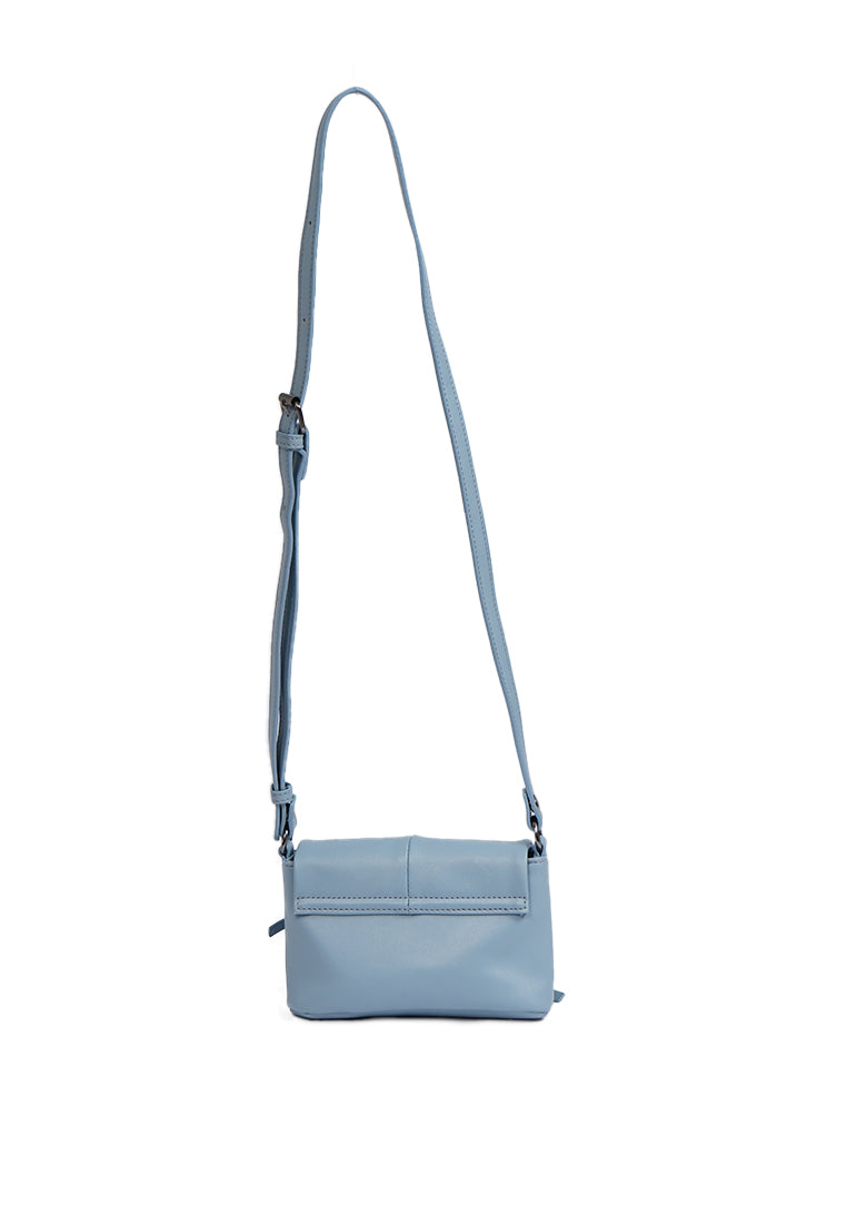 Dusty Blue Sling Bag with Bow Details