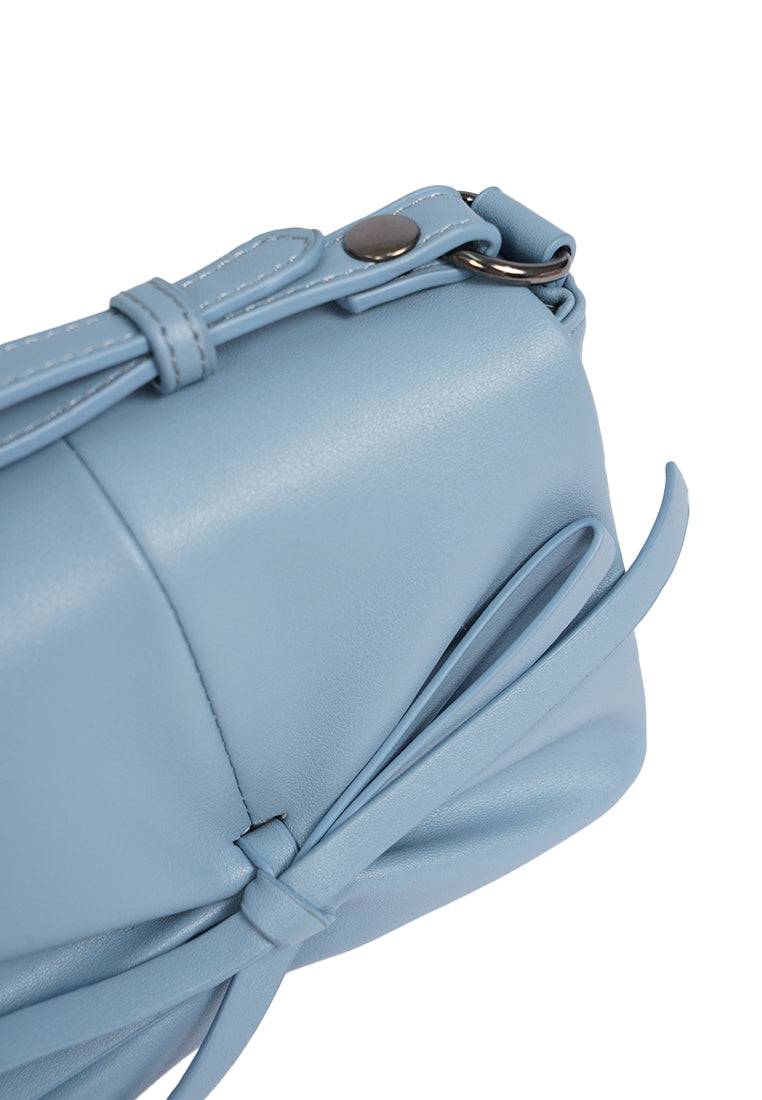 Dusty Blue Sling Bag with Bow Details
