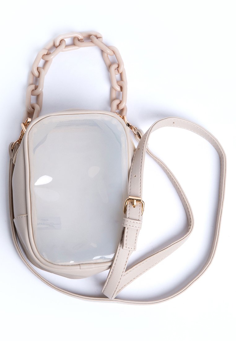 Chain Transparent Handbag - Cream