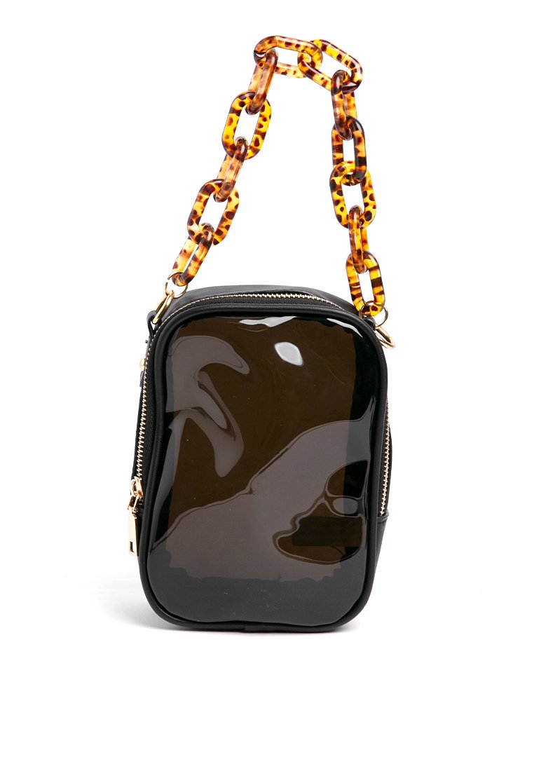 Chain Transparent Handbag - Black