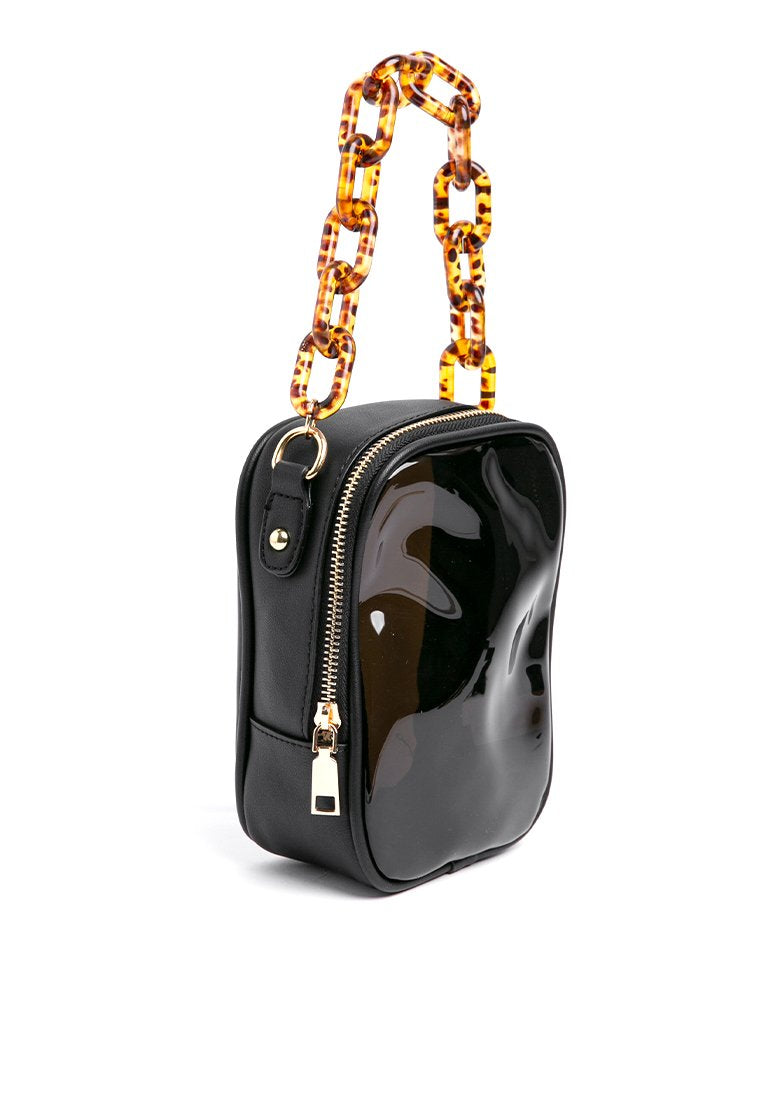 Chain Transparent Handbag - Black