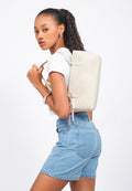 Off White Shoulder Bag with Charm