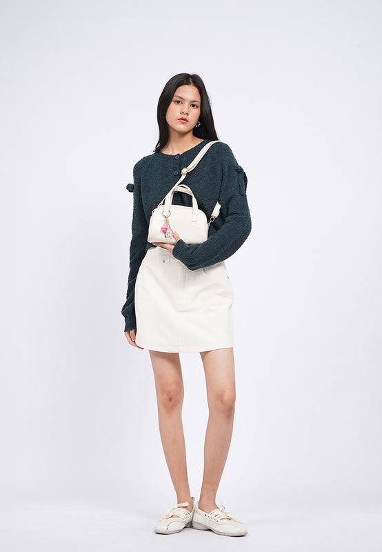 Off White Mini Bag with Charm