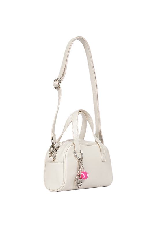 Off White Mini Bag with Charm