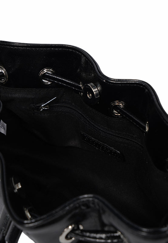 Black Ruched Shoulder Bag
