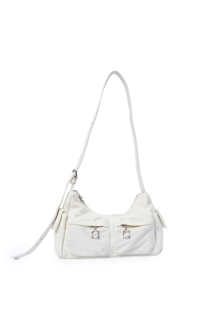 Double Pocket Shoulder Bag Off White