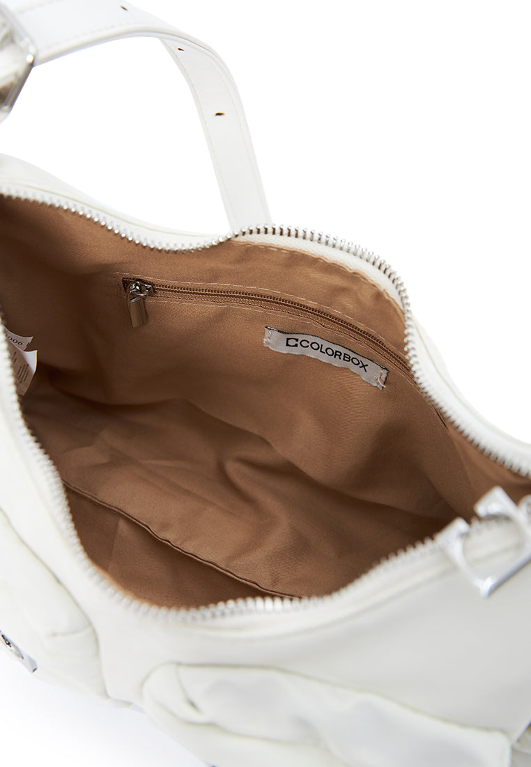 Double Pocket Shoulder Bag Off White