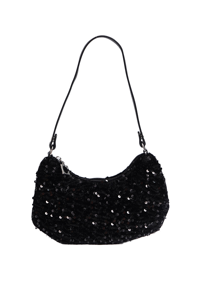 Black Sequin Sling Bag