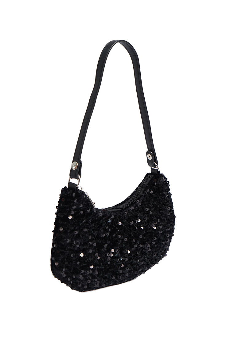 Black Sequin Sling Bag