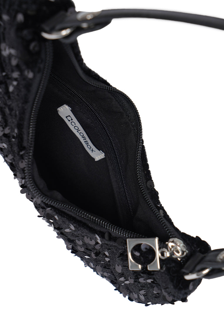 Black Sequin Sling Bag