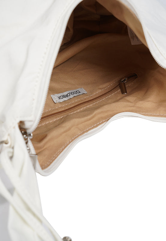 Drawsting Sling Bag White