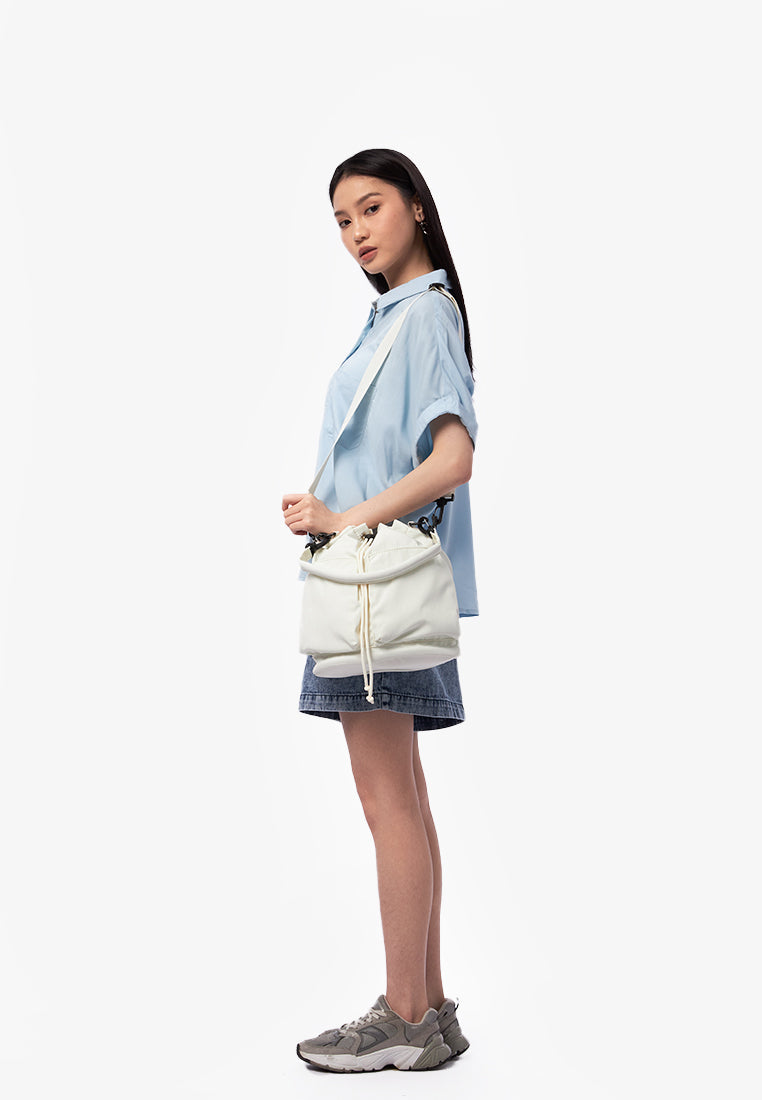 Drawstring Shoulder Bag Ivory