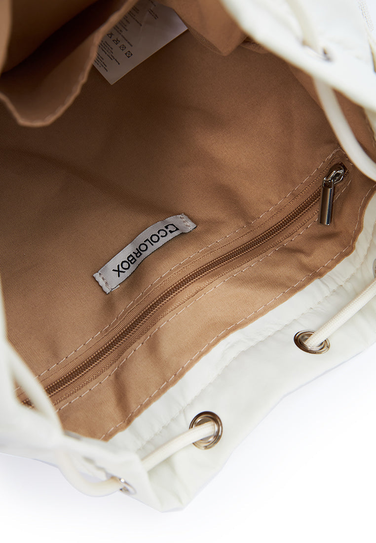 Drawstring Shoulder Bag Ivory