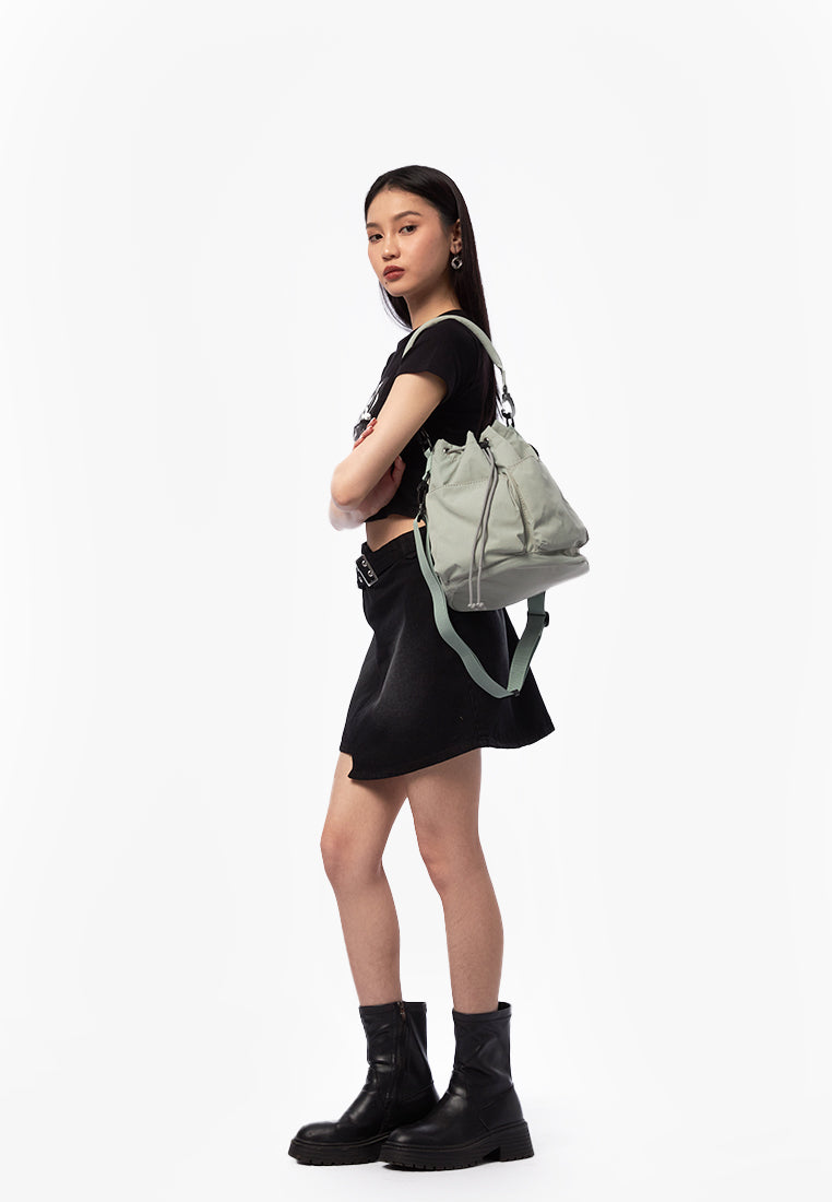 Drawstring Shoulder Bag Sage