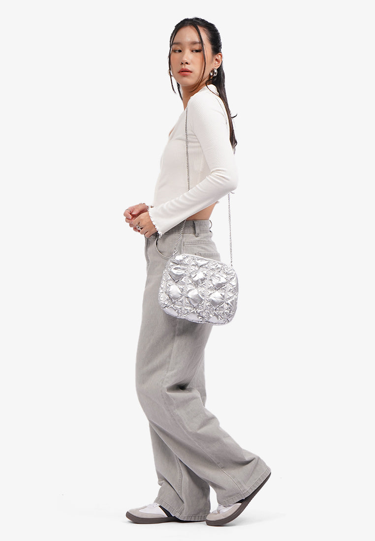 Sling Bag Pouch Silver