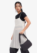 Black Sling Bag with Metal Zipper
