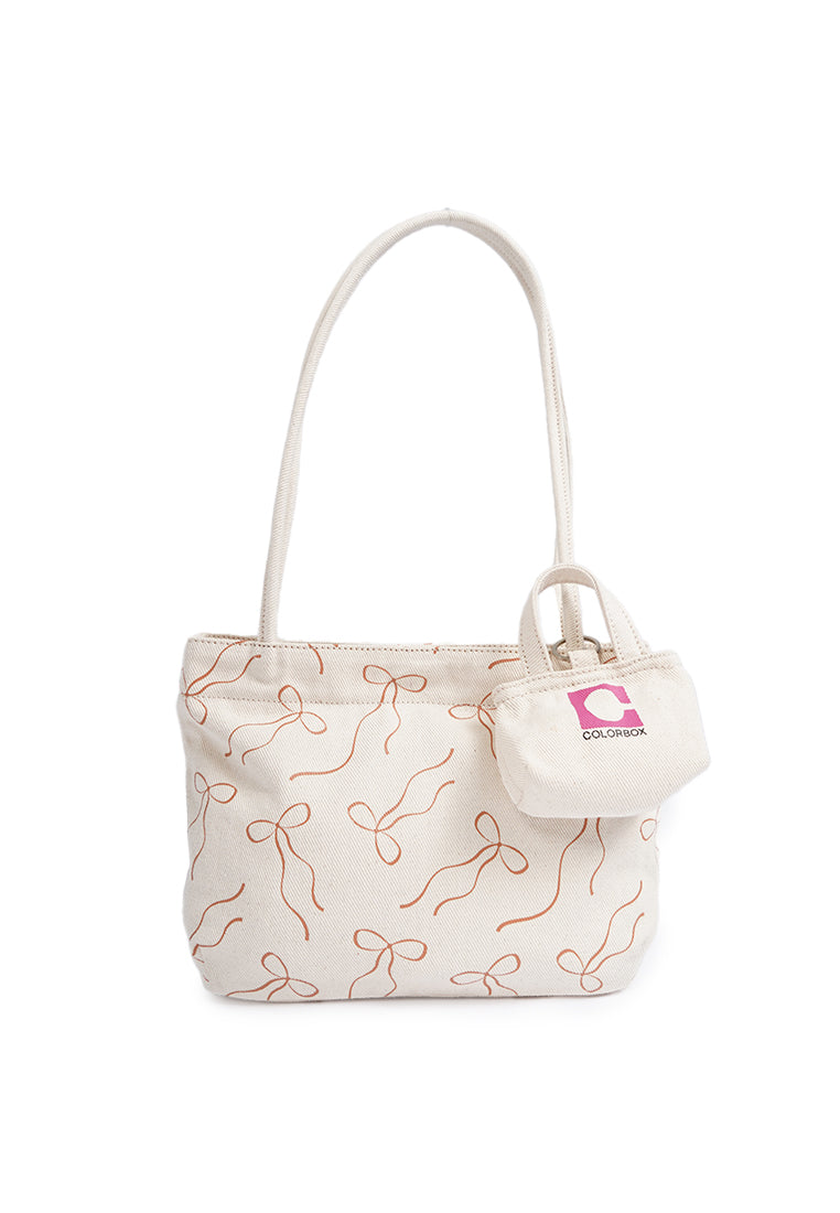 Printed Ecru Shoulder Bag