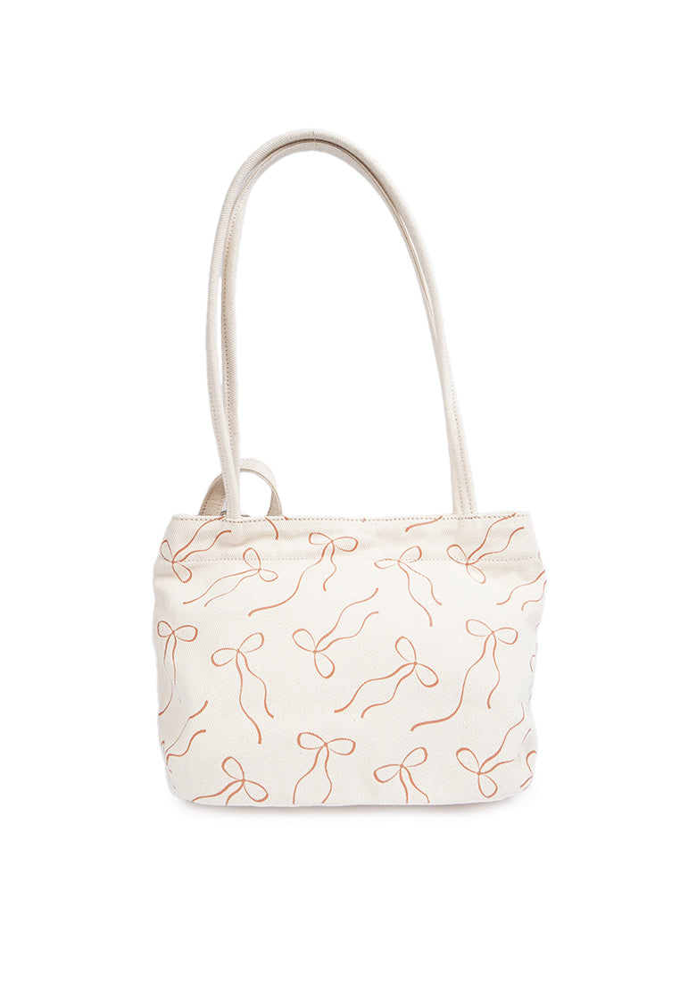 Printed Ecru Shoulder Bag
