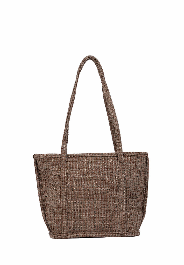 Brown Woven Shoulder Bag