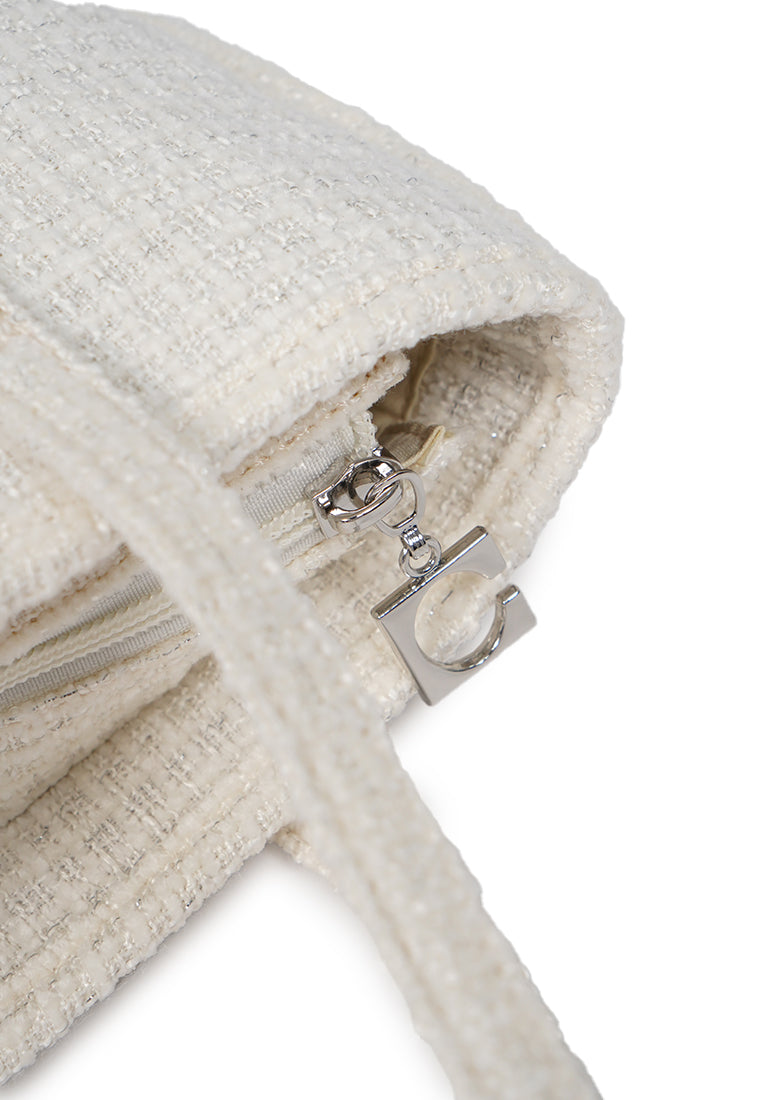 Off White Woven Shoulder bag
