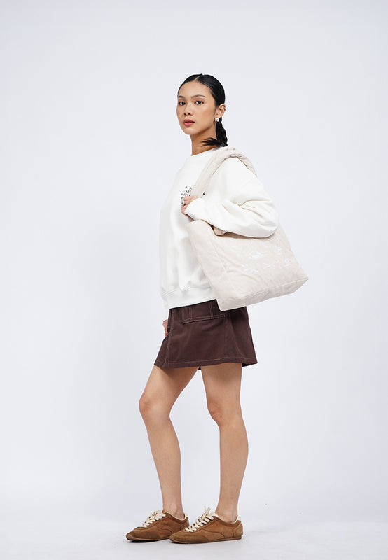 Padded Cream Tote Bag