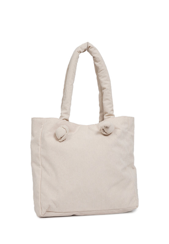 Padded Cream Tote Bag