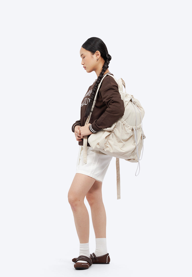 Drawstring Backpack Lt. Beige