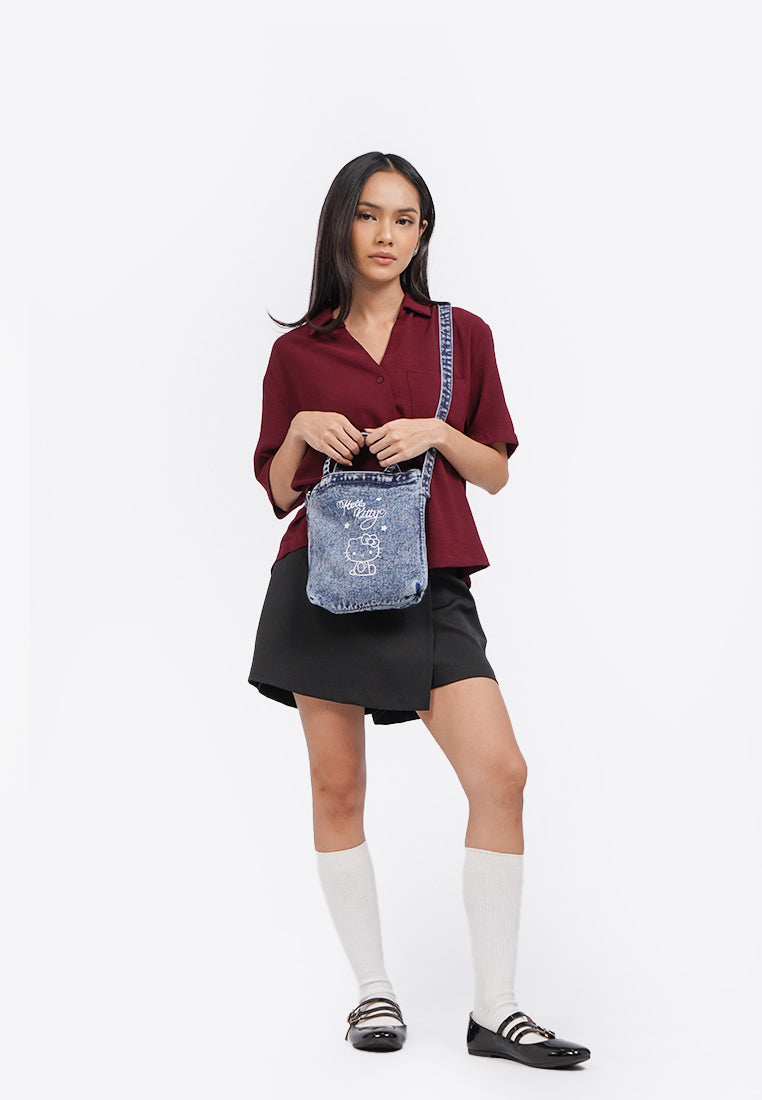 Hello Kitty Micro Sling Bag Med Blue