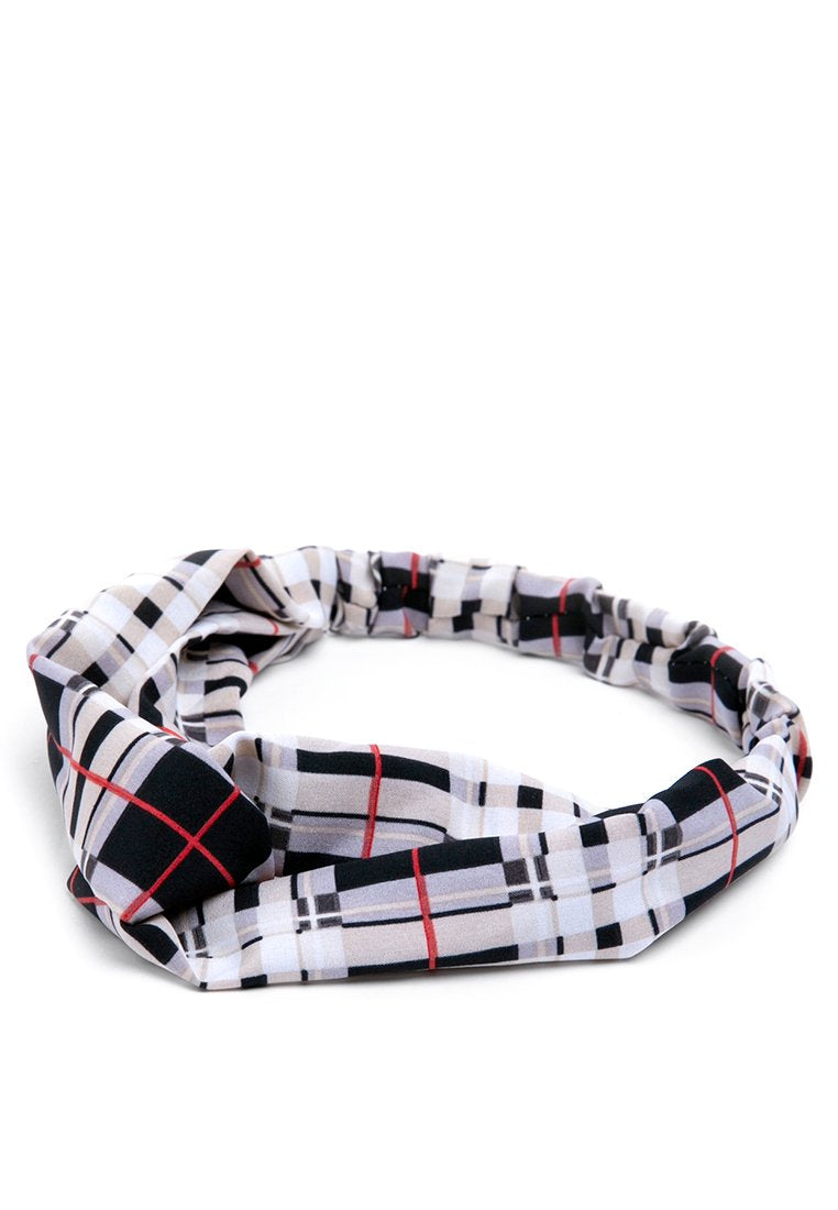 Plaid Headband - Black